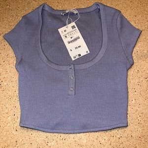 Zara Ribbed Scoop Neck Crop